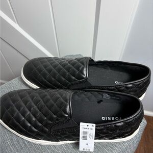 Torrid Black Quilted Slip-On Shoes Size 12WW